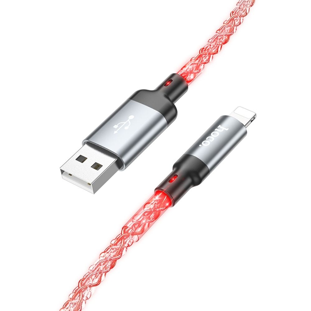 USB-кабель, USB на Lightning Hoco U112 2.4A, 100 см, сірий