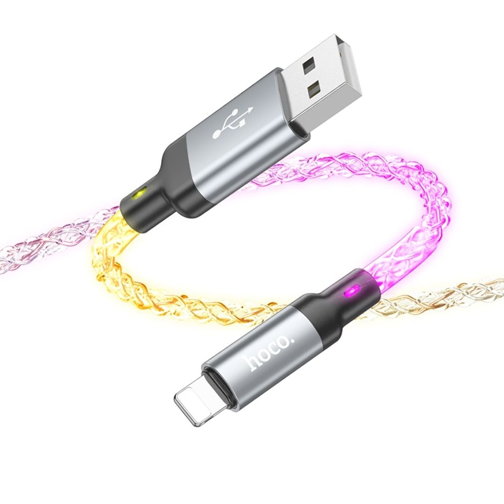 USB-кабель, USB на Lightning Hoco U112 2.4A, 100 см, сірий