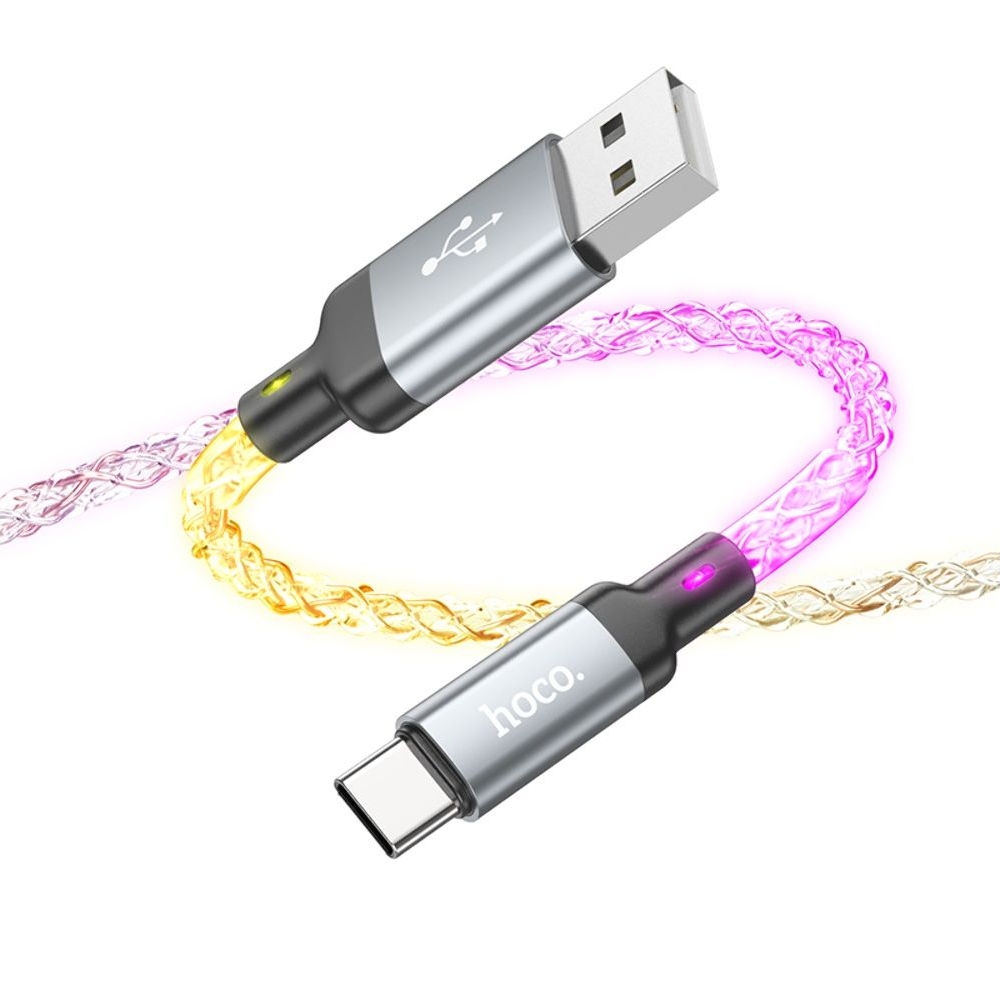 USB-кабель, Type-C Hoco U112 3A, 100 см, сірий