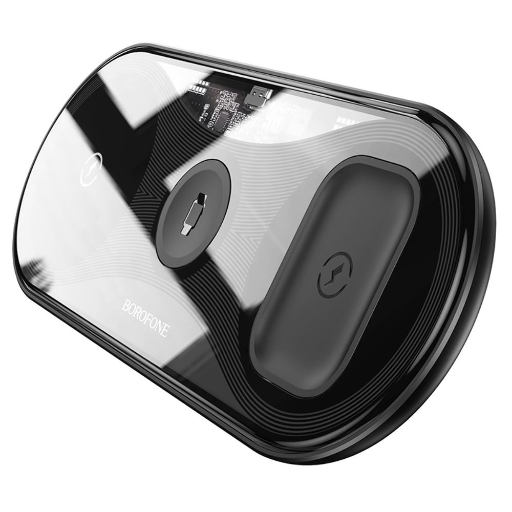 Бездротовий зарядний пристрій Borofone BQ19, 3 в 1, W15, черное | беспроводное зарядное устройство