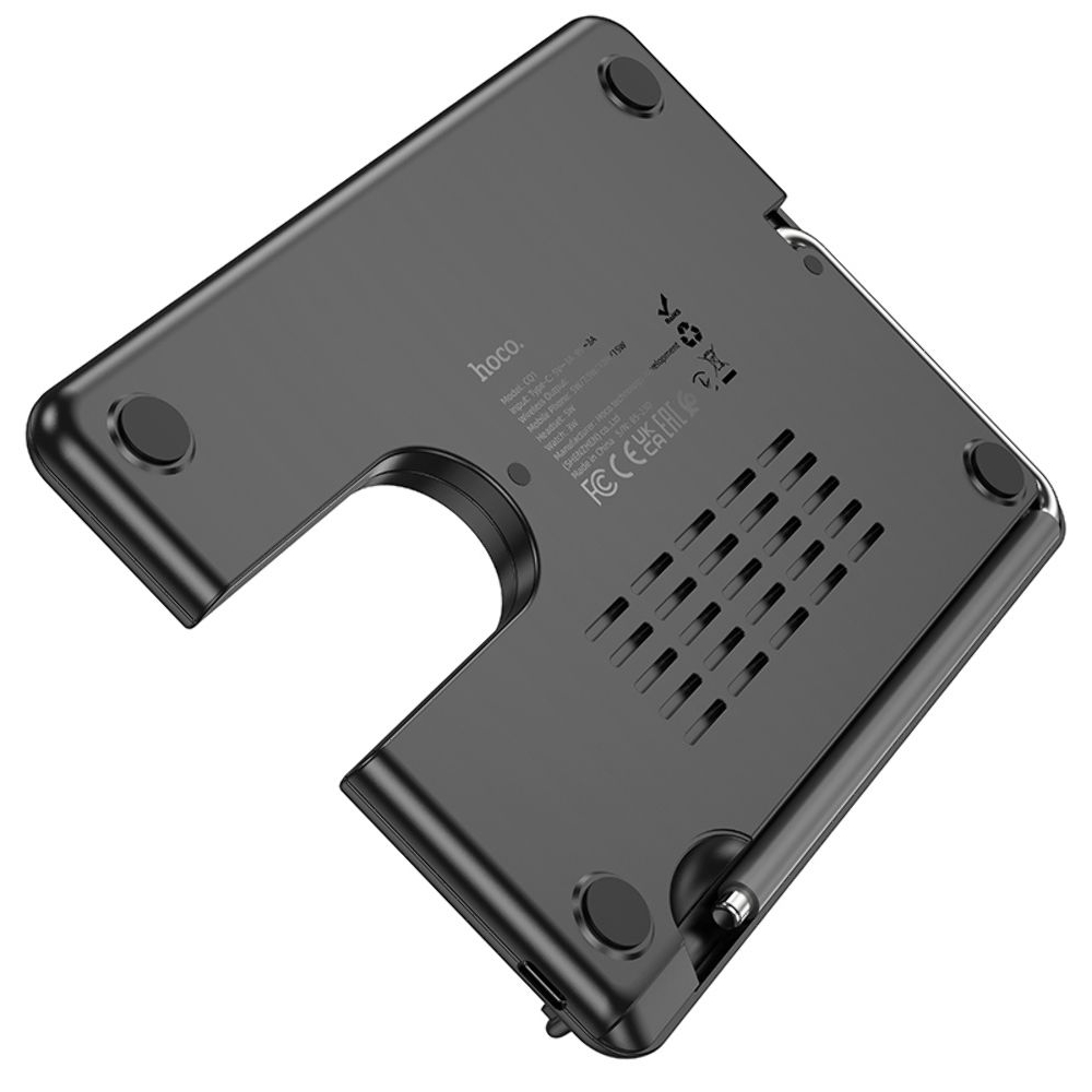 Бездротовий зарядний пристрій Hoco CQ1, 3 в 1, магнитное, черное | беспроводное зарядное устройство