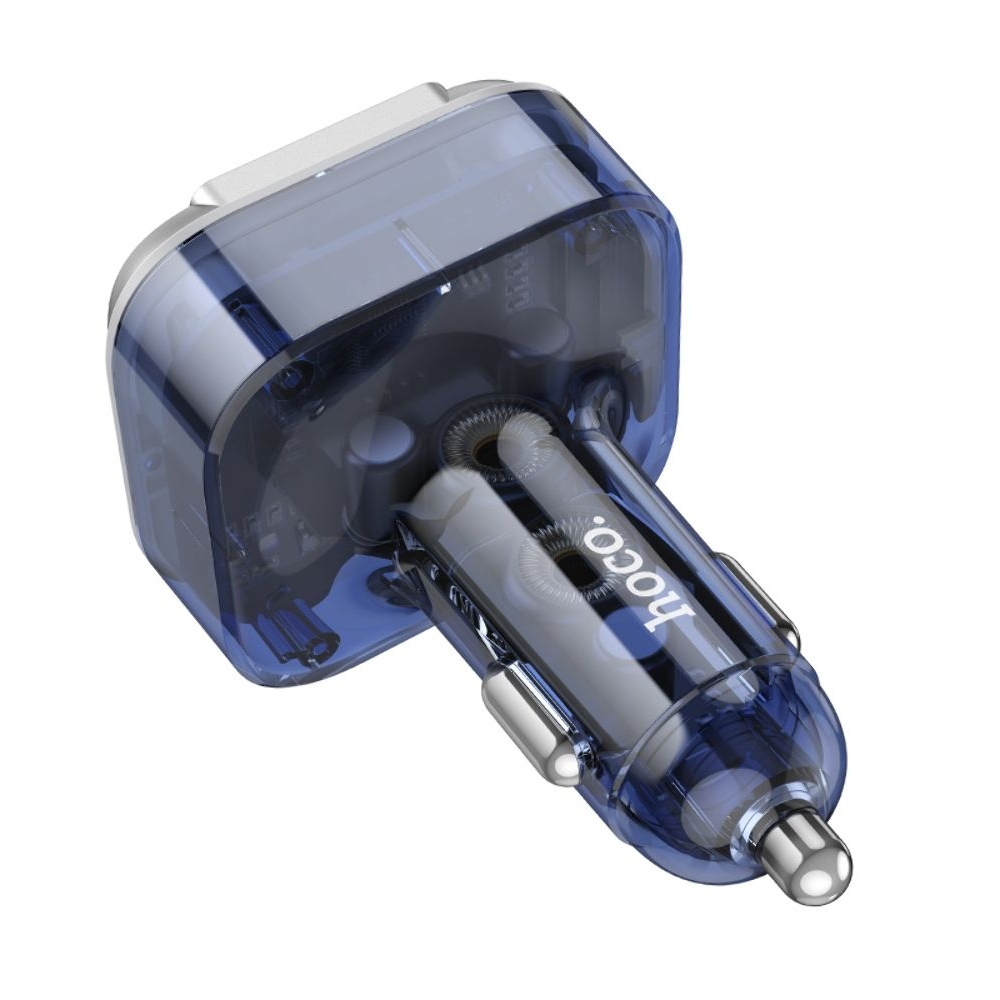 Автомобильний зарядний пристрій Hoco E75, USB, Quick Charge 3.0, Power Delivery (30 Вт), AUX c FM-модулятором синее | зарядка, зарядное устройство