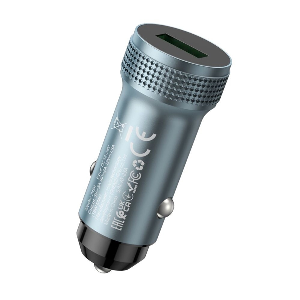 Автомобильний зарядний пристрій Hoco Z49A, USB, Quick Charge 3.0, серое | зарядка, зарядное устройство