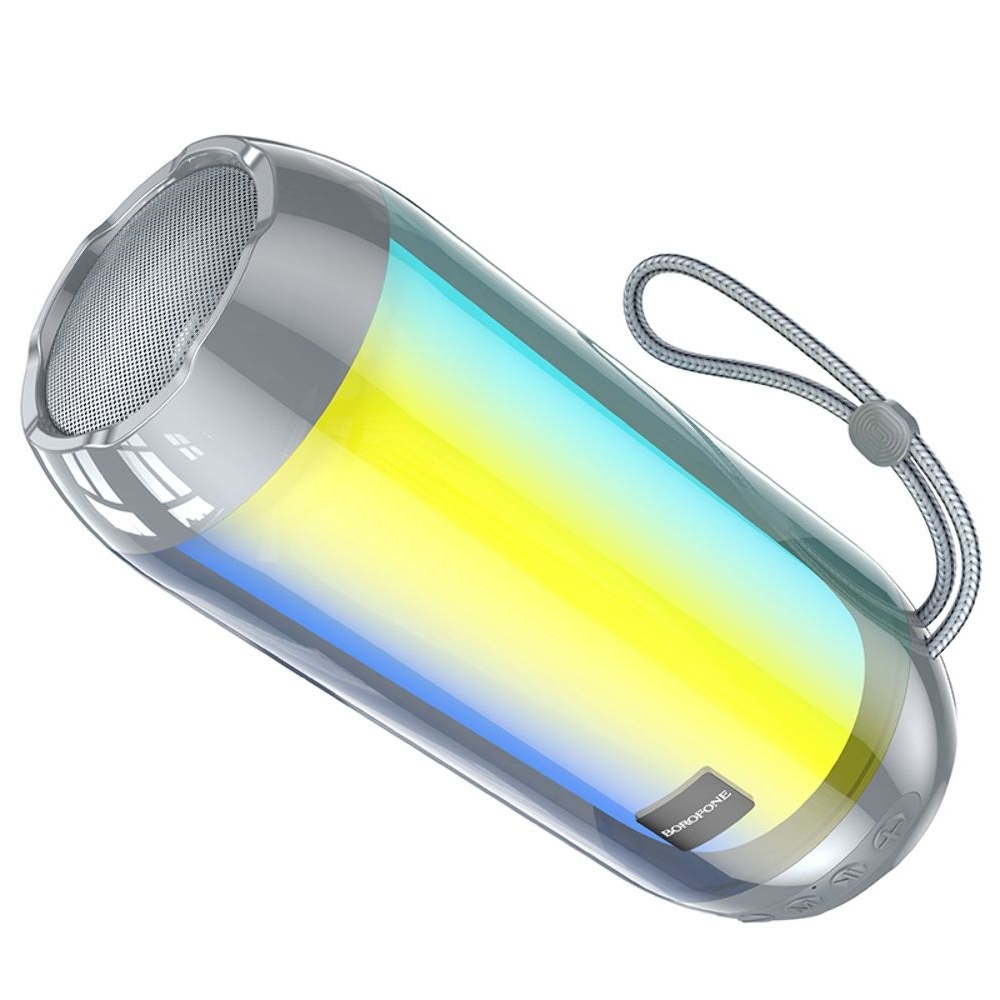 Бездротова колонка Borofone BR25, со светомузыкой, серая | беспроводная колонка