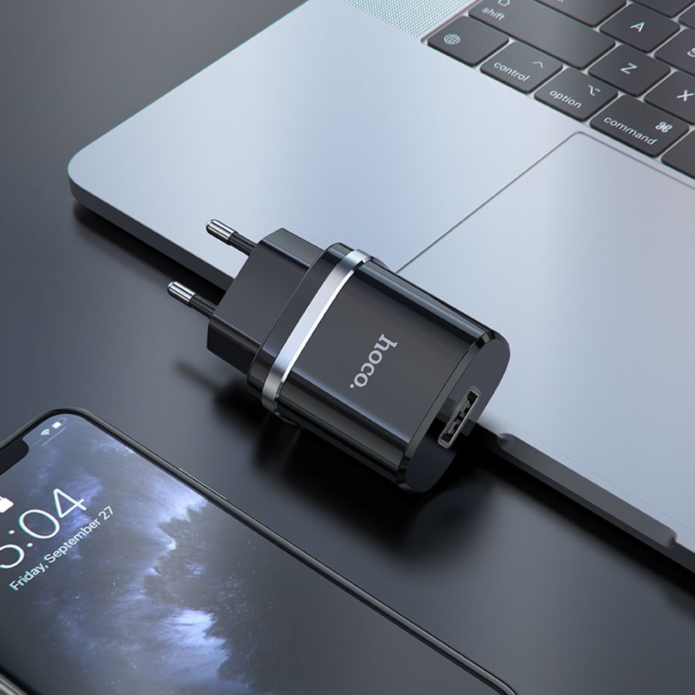 Сетевое зарядное устройство Hoco N1, 1 USB, черное