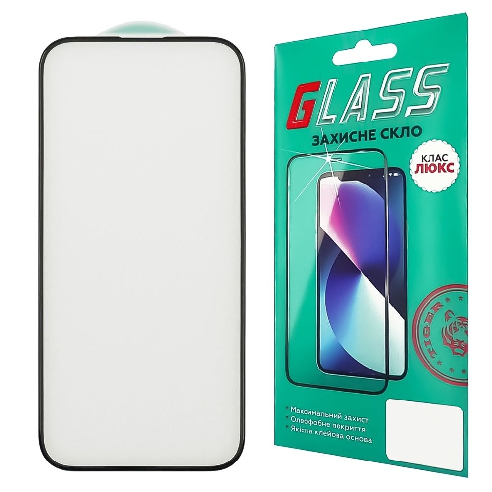 Захисне скло Apple iPhone 15 Pro, чорне, Люкс, 0.3 мм, 4D, сумісне з чохлом | Закаленное защитное стекло