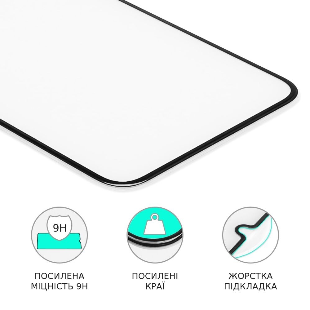 Захисне скло Apple iPhone 15 Pro, чорне, Люкс, 0.3 мм, 4D, сумісне з чохлом | Закаленное защитное стекло