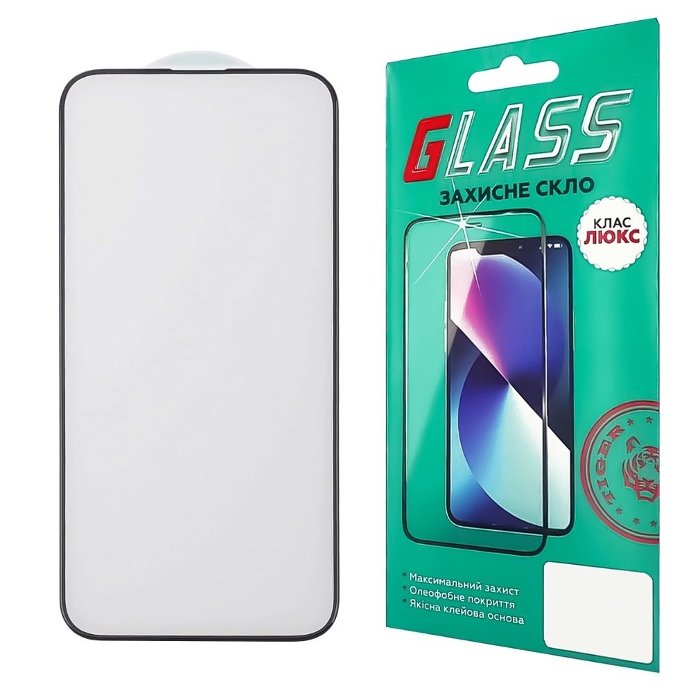 Захисне скло Apple iPhone 15 Pro Max, чорне, Люкс, 0.3 мм, 4D, сумісне з чохлом | Закаленное защитное стекло