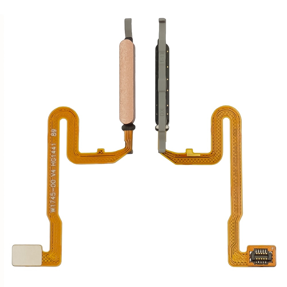 Шлейф Xiaomi Redmi Note 10 Pro, M2101K6G, M2101K6R, боковая клавиша, для сканера отпечатка пальца (Touch ID), бронзовый, Original (PRC)
