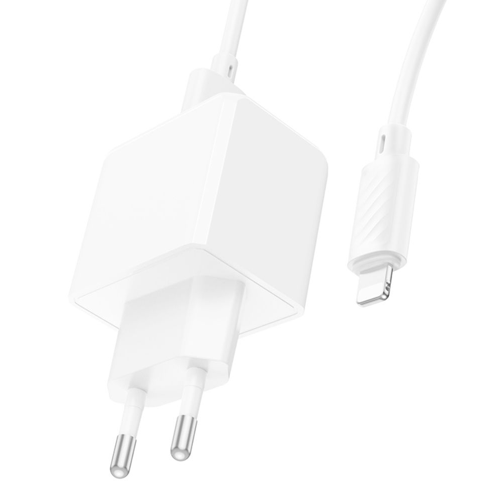 Сетевое зарядное устройство Hoco CS11A, USB, белое, с кабелем USB на Lightning