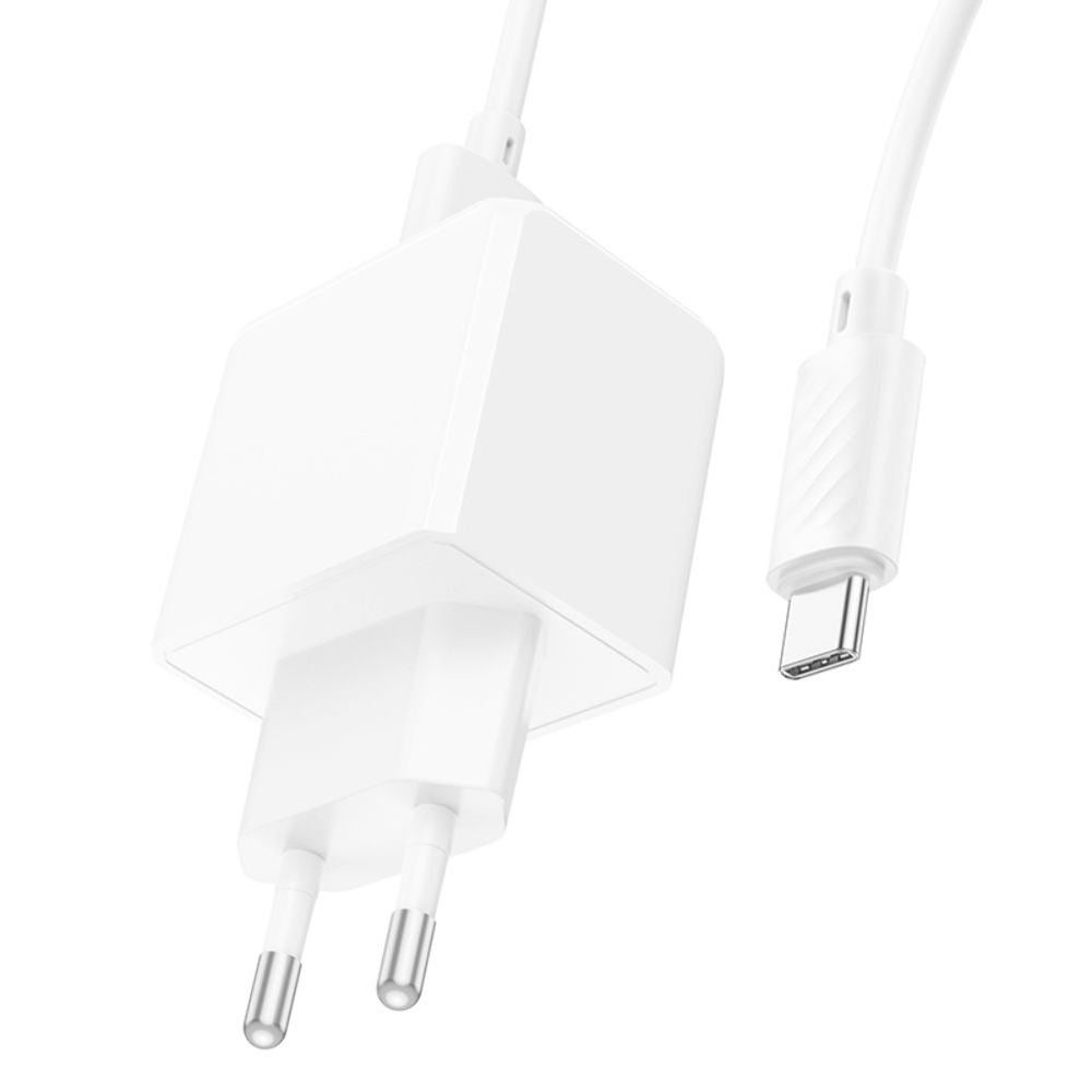 Сетевое зарядное устройство Hoco CS11A, USB, белое, с кабелем USB на Type-C