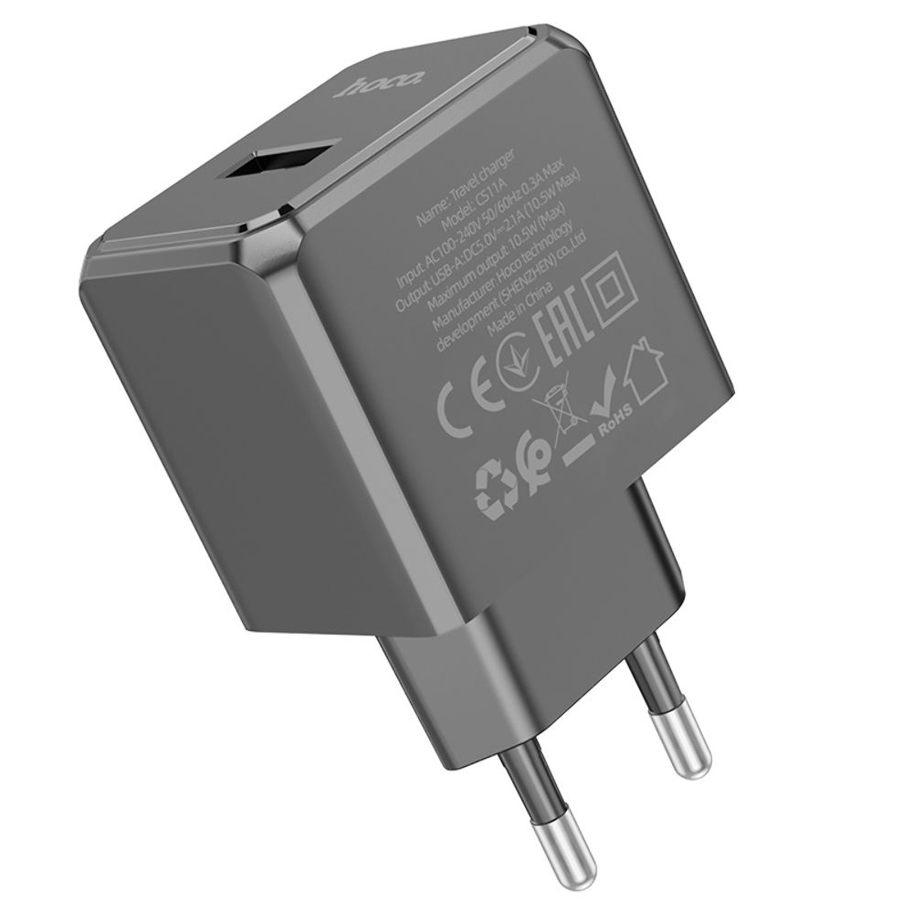 Сетевое зарядное устройство Hoco CS11A, USB, черное