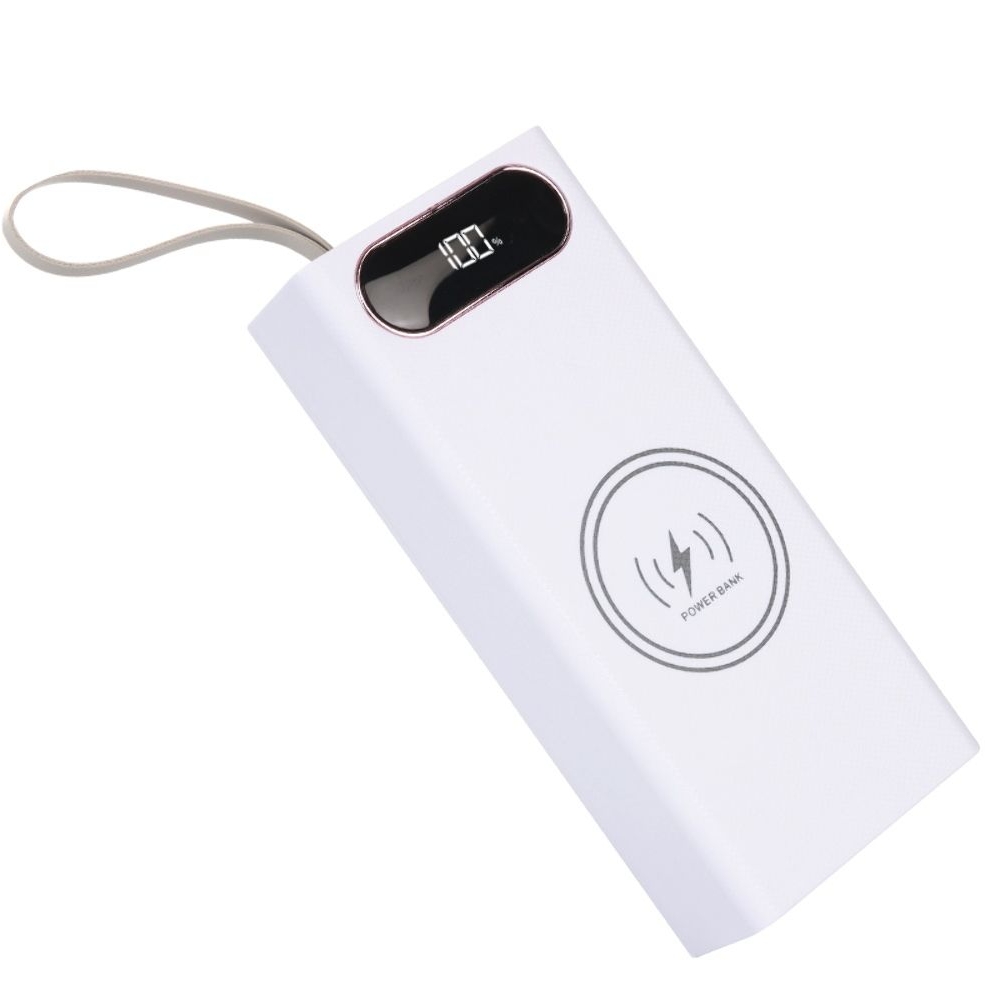Корпус Multi-powerbank L16, под элементы 18650 до 16 шт, 22.5+15W, с беспроводной зарядкой и фонарём, білий
