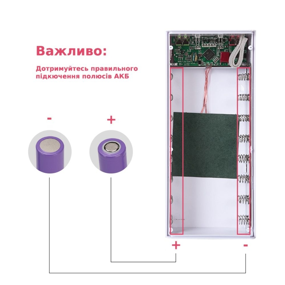 Корпус Multi-powerbank L16, под элементы 18650 до 16 шт, 22.5+15W, с беспроводной зарядкой и фонарём, білий