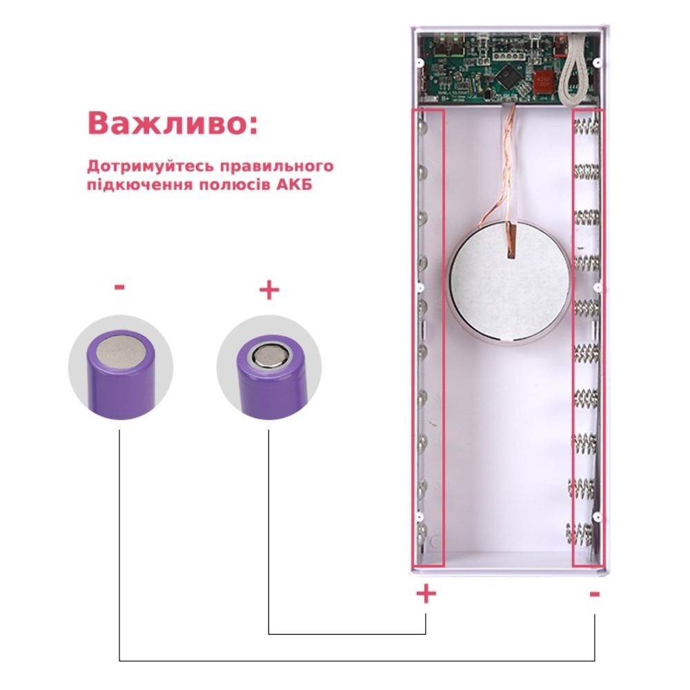 Корпус Multi-powerbank L20, под элементы 18650 до 20 шт, 22.5+15W, с беспроводной зарядкой и фонарём, білий