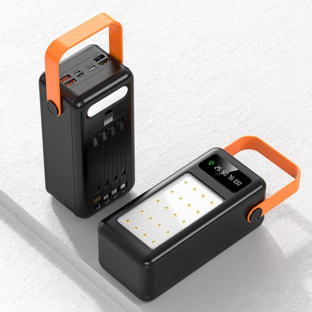 Корпус Multi-powerbank S21, под элементы 18650 до 21 шт, 22.5W, с фонарём, чорний