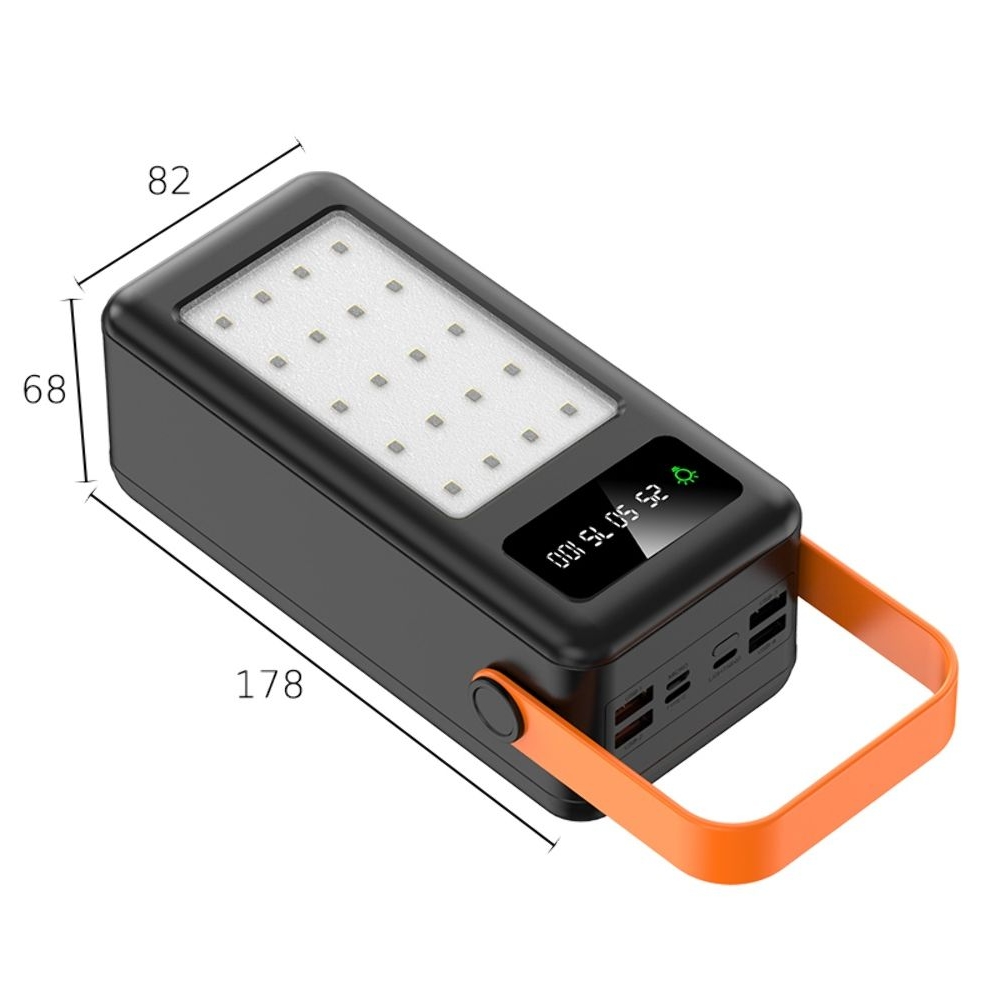 Корпус Multi-powerbank S21, под элементы 18650 до 21 шт, 22.5W, с фонарём, чорний