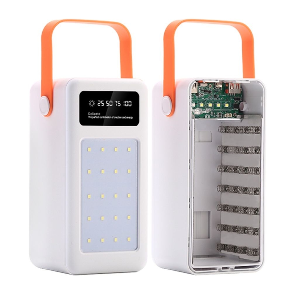 Корпус Multi-powerbank S28, под элементы 18650 до 28 шт, 22.5W, с фонарём, білий