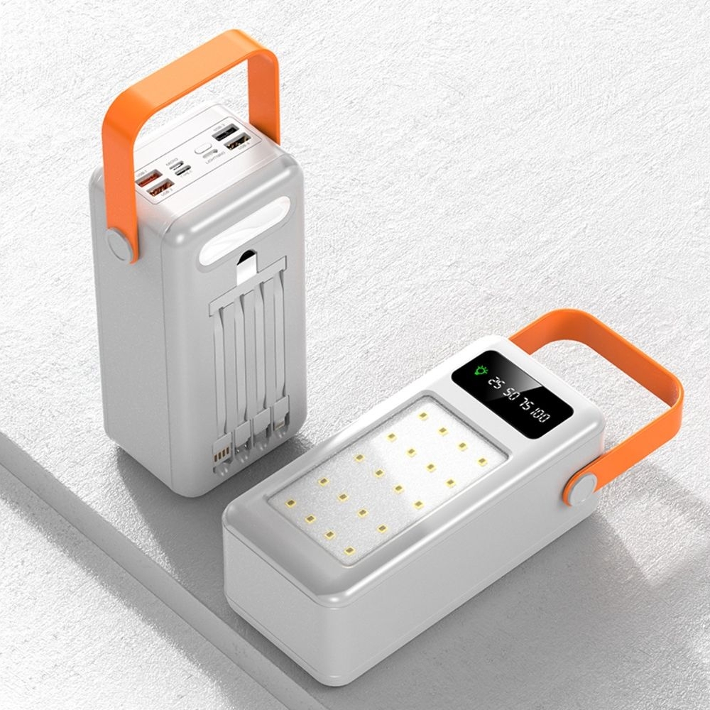 Корпус Multi-powerbank S21, под элементы 18650 до 21 шт, 22.5W, с фонарём, білий