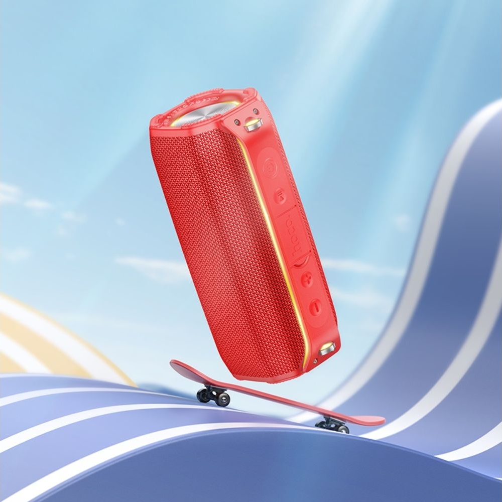 Бездротова колонка Hoco HC23, со светомузыкой, красная | беспроводная колонка