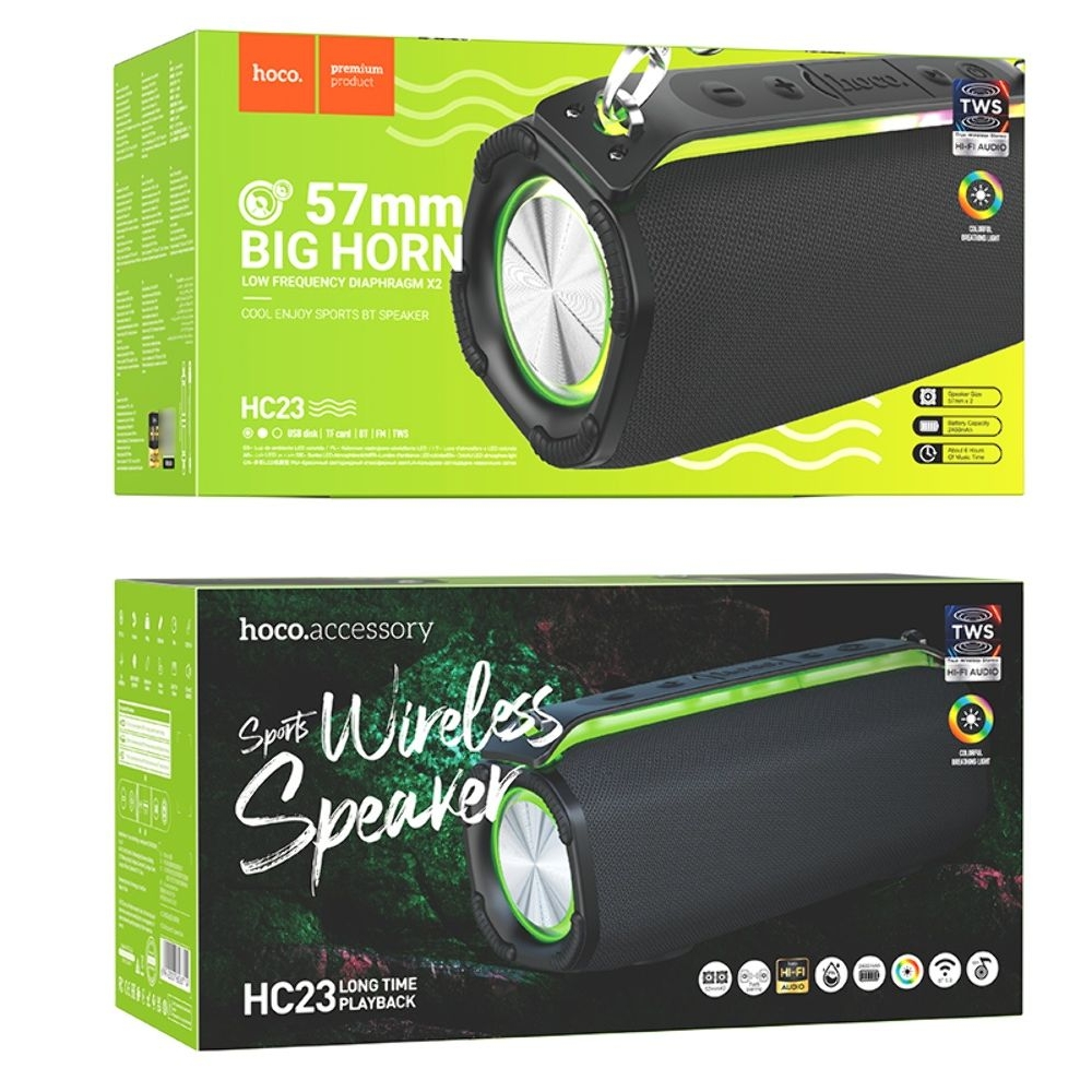 Бездротова колонка Hoco HC23, со светомузыкой, черная | беспроводная колонка