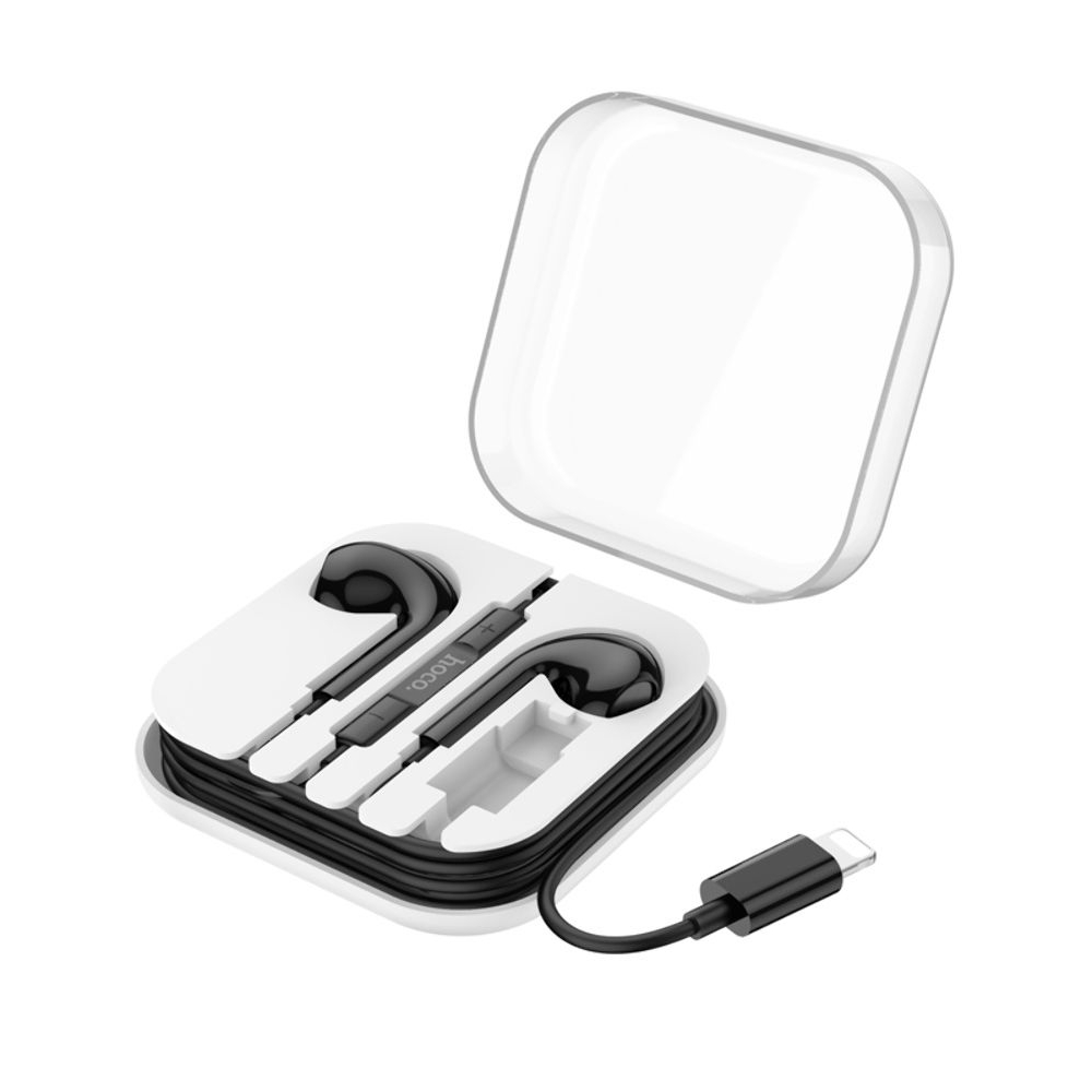 Наушники проводные вкладыши Hoco M111 Max, с микрофоном, Lightning, черные