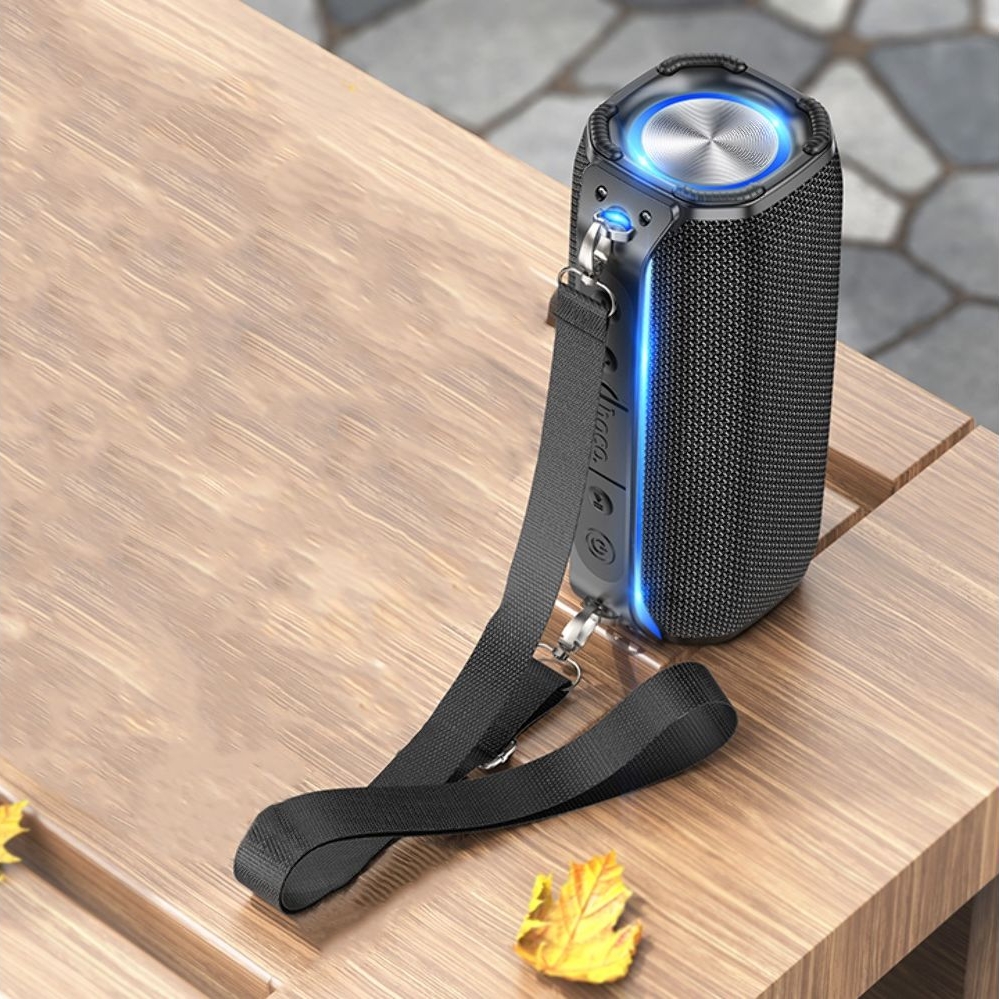 Бездротова колонка Hoco HC23, со светомузыкой, серая | беспроводная колонка