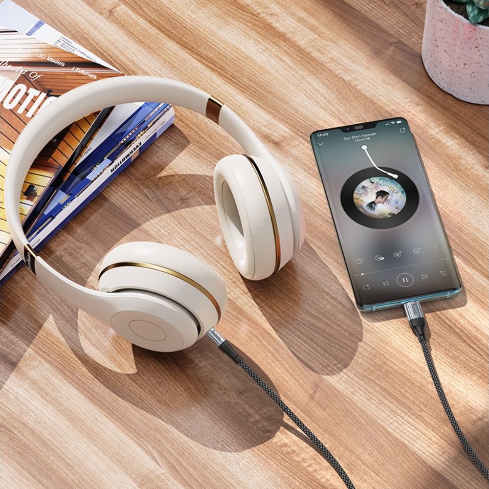 AUX-кабель Hoco UPA26, Type-C на Jack 3.5, 100 см, чорний