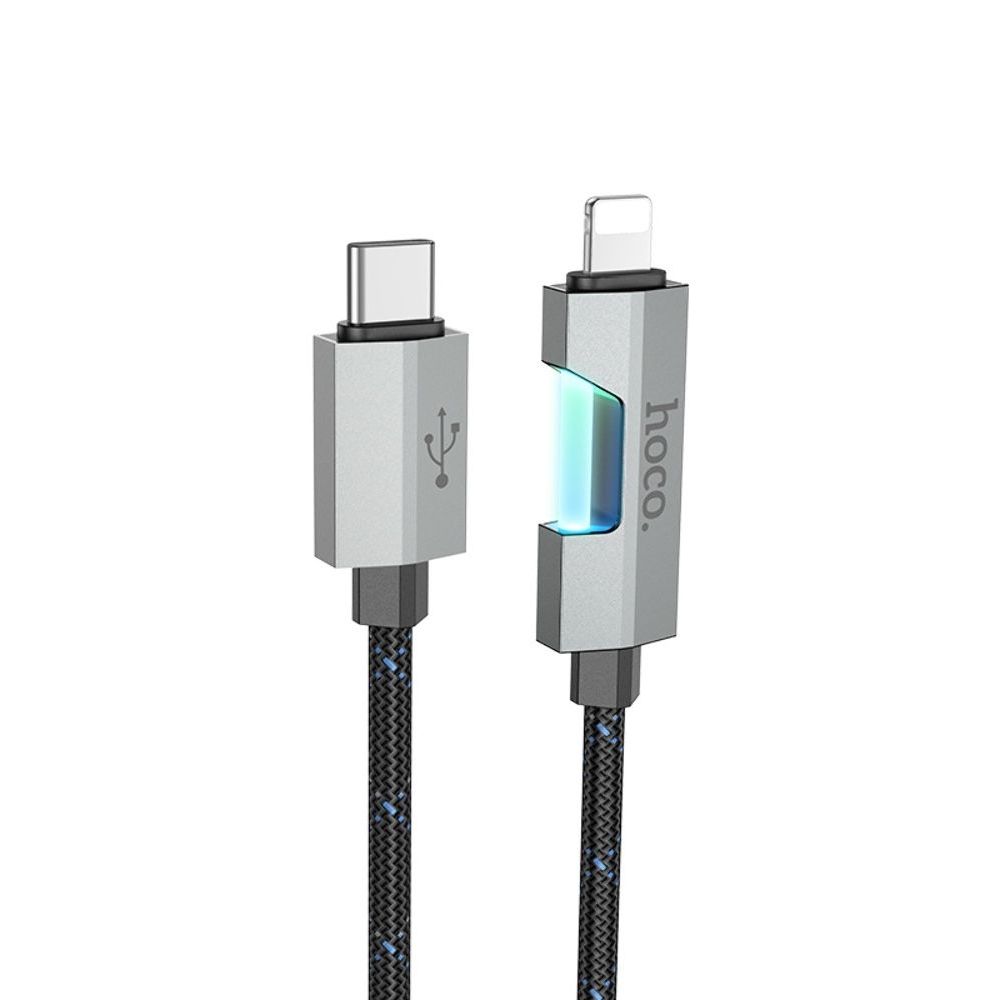 USB-кабель Hoco U123, Type-C на Lightning, 27 Вт, 100 см, чорний