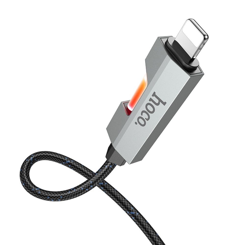 USB-кабель Hoco U123, Type-C на Lightning, 27 Вт, 100 см, чорний