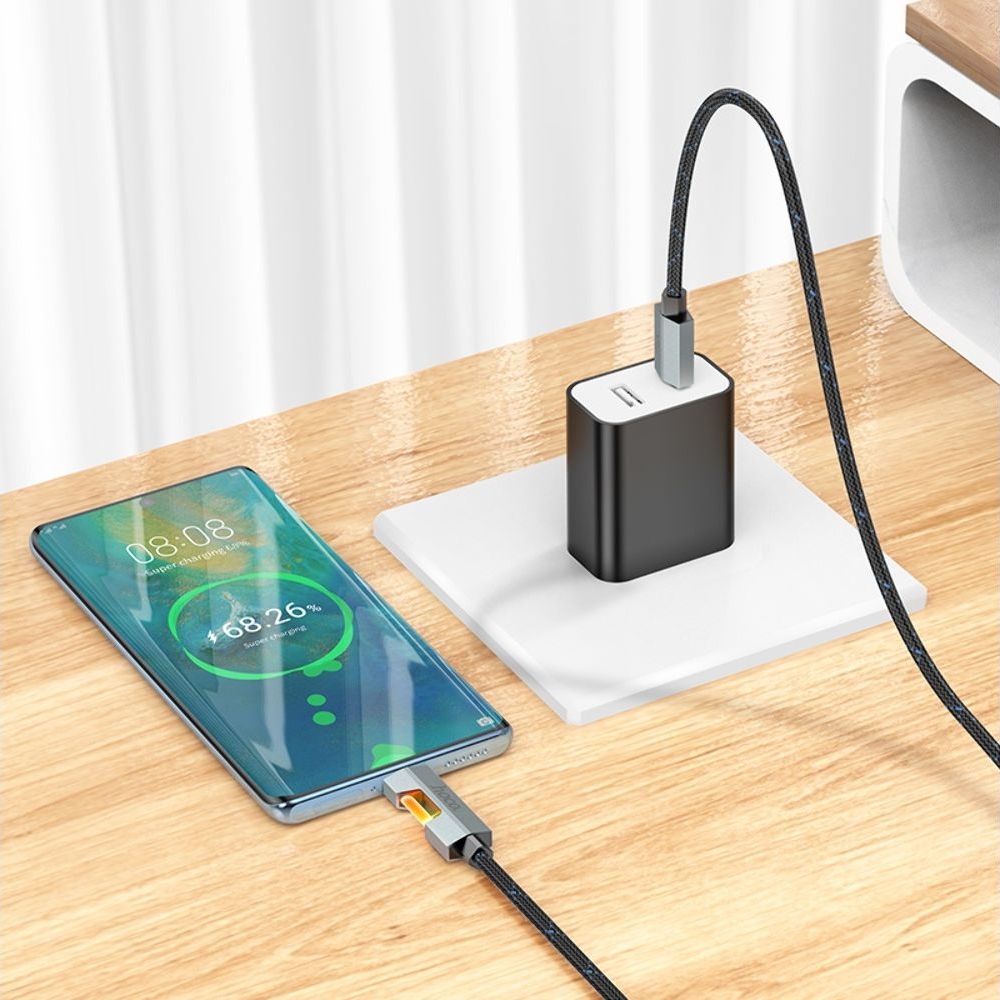 USB-кабель Hoco U123, Type-C на Type-C, PowerDelivery (60 Вт), 100 см, чорний