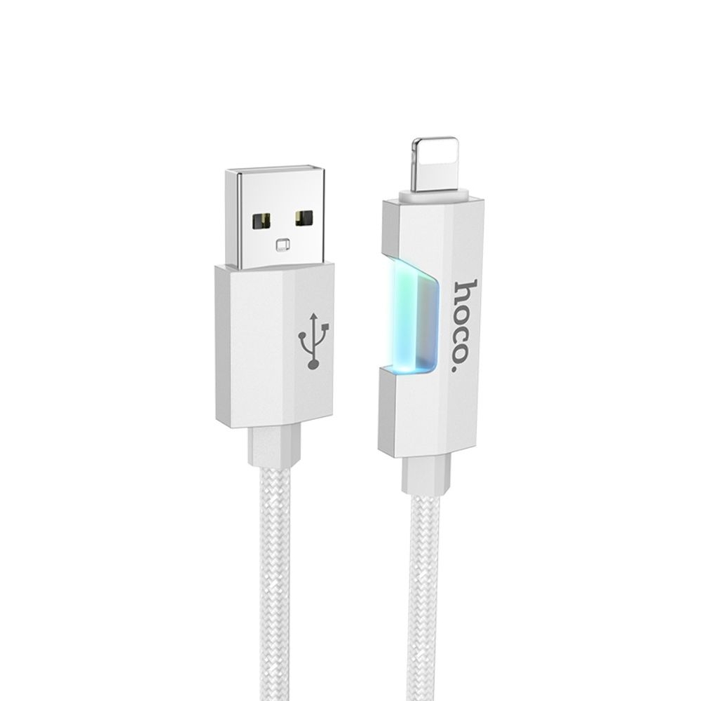 USB-кабель Hoco U123, Lightning, 27 Вт, 100 см, сірий