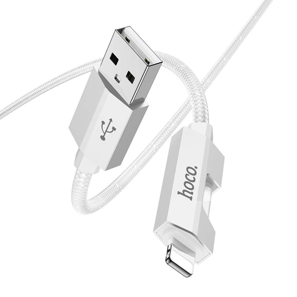 USB-кабель Hoco U123, Lightning, 27 Вт, 100 см, сірий