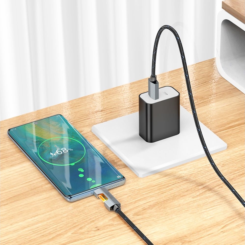 USB-кабель Hoco U123, Type-C, 27 Вт, 100 см, чорний