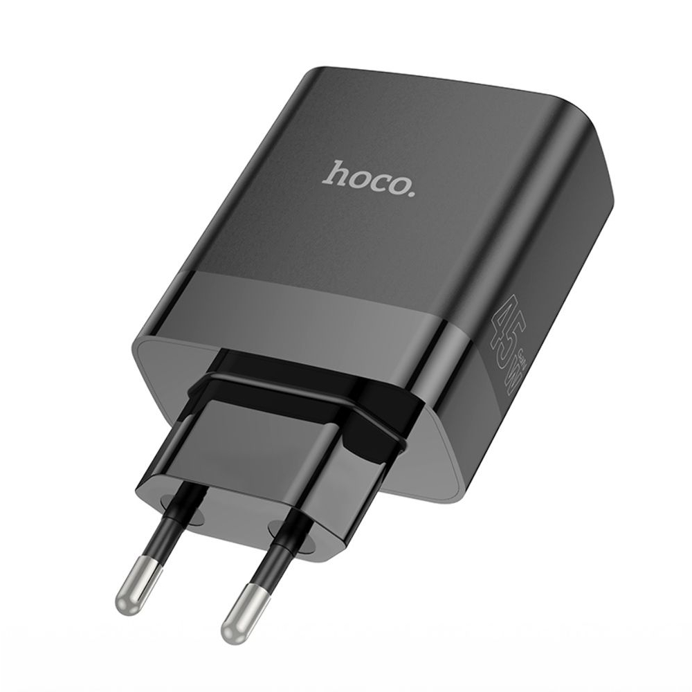 Сетевое зарядное устройство Hoco C127A, 3 USB, Type-C, Power Delivery (45 Вт), черное