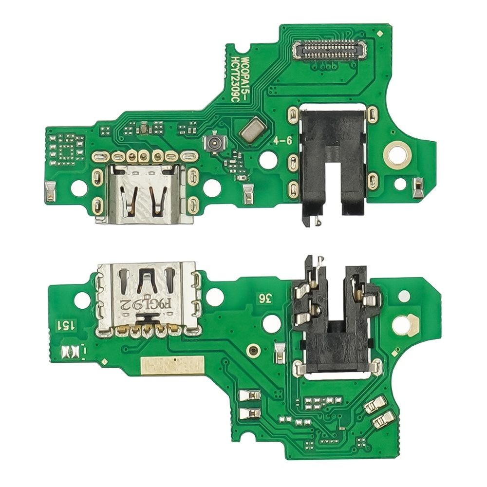 Плата зарядки Oppo A15, A15s, шлейф коннектора зарядки, с микрофоном, High Copy