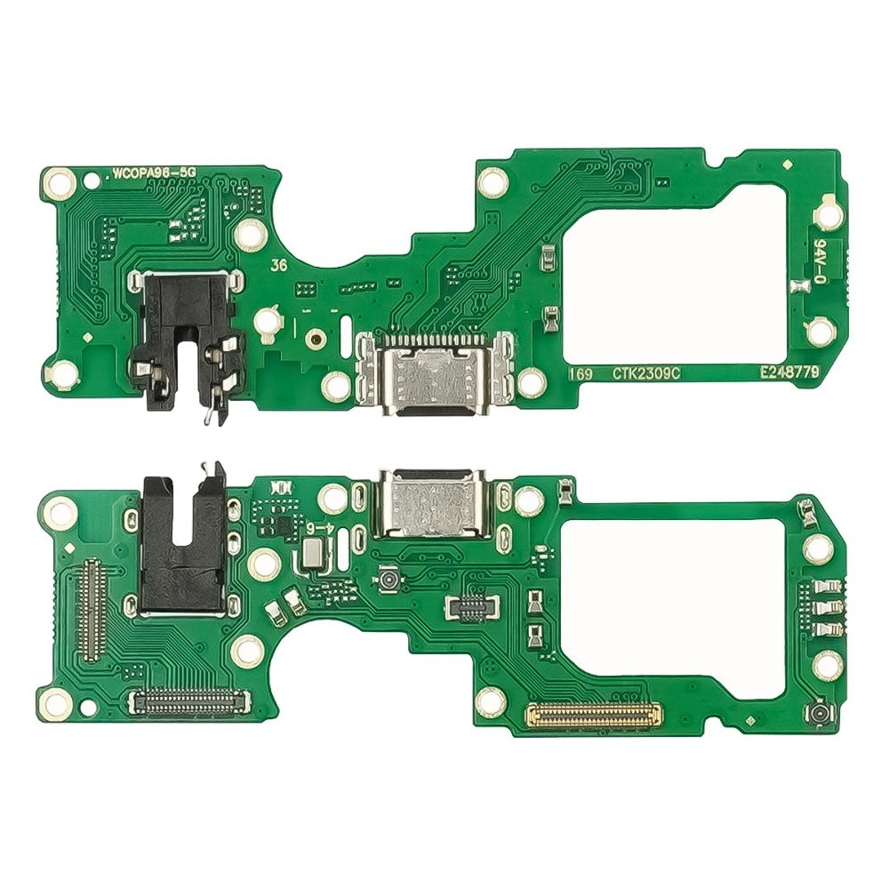 Плата зарядки Oppo A96, шлейф коннектора зарядки, с микрофоном, High Copy