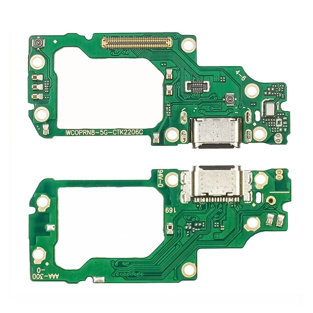 Плата зарядки Oppo Reno8, шлейф коннектора зарядки, с микрофоном, High Copy