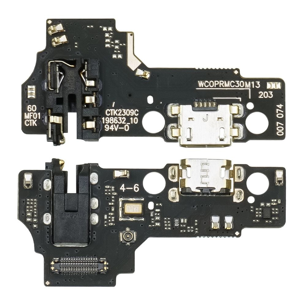 Плата зарядки Realme C30, шлейф коннектора зарядки, с микрофоном, High Copy