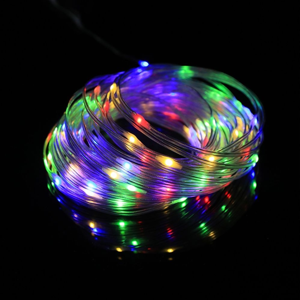 Светодиодная гирлянда USB RGB, 20 м, 200 светодиодов, 8 режимов, с пультом