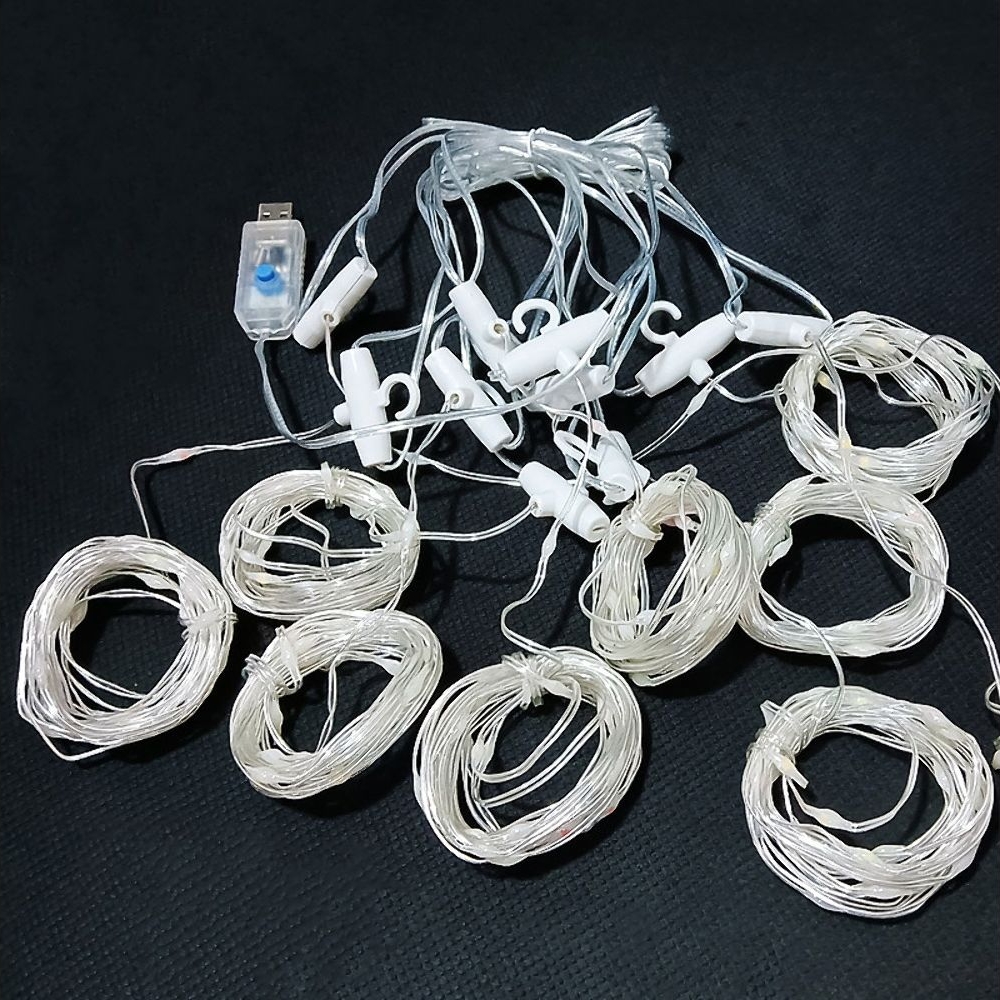 Светодиодная гирлянда USB штора RGB, 3x3 м, 8 режимов, с пультом