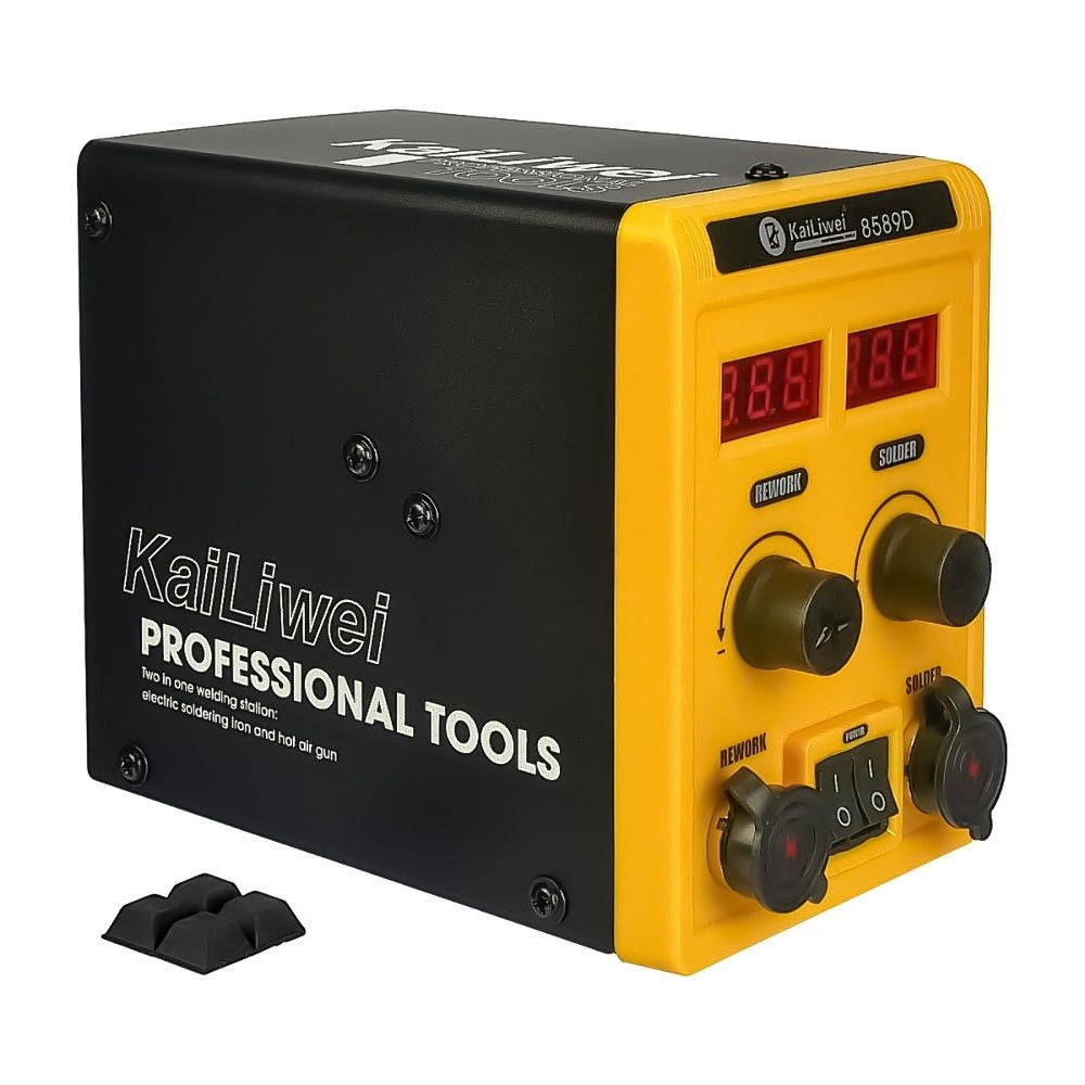 Паяльная станция KaiLiwei 8589D, фен с датчиком наклона (700W), паяльник с термоэлементом Hakko (60W), цифровая индикация