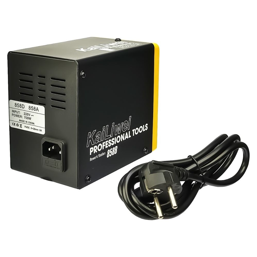 Паяльная станция KaiLiwei 858B, фен с датчиком наклона, цифровая индикация (220V, 700W)