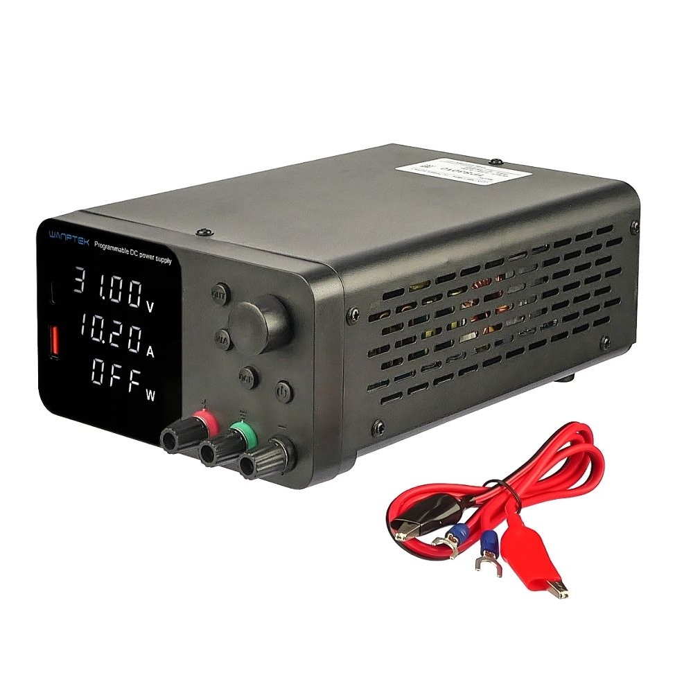 Блок питания Wanptek TPS3010, 30V, 10A, импульсный, с цифровой индикацией (V/A/W), USB A/ Type-C