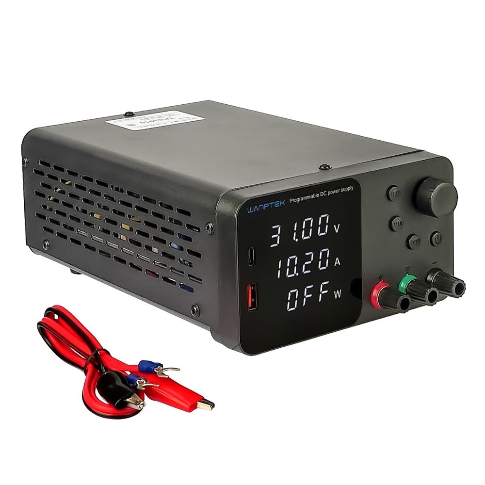 Блок питания Wanptek TPS3010, 30V, 10A, импульсный, с цифровой индикацией (V/A/W), USB A/ Type-C