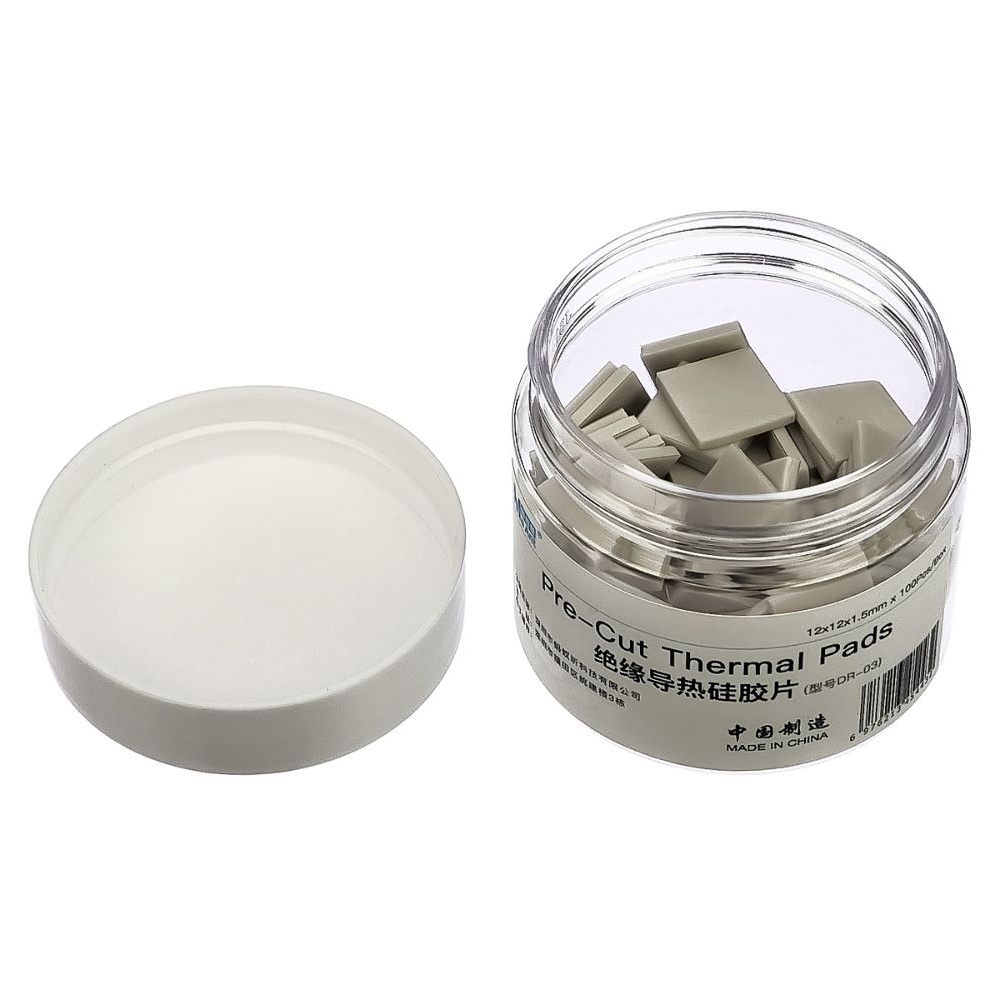 Термопрокладки силиконовые MaAnt DR-03 (12 x 12 x 1.5 мм, 100 шт)