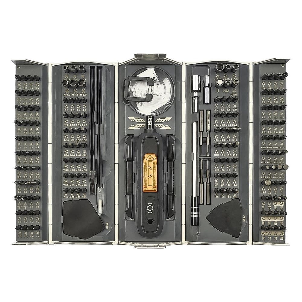 Набор инструментов Jakemy JM-8192 (ручка, 160 бит, удлинитель, 2 пинцета, 2 лопатки, 2 переходника, присоска, 10 медиаторов)