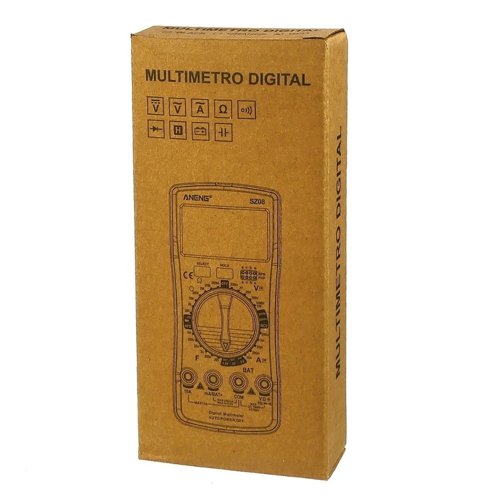 Мультиметр цифровой Aneng SZ08 c функцией BAT, с детектором скрытой проводки (ток до 10A)