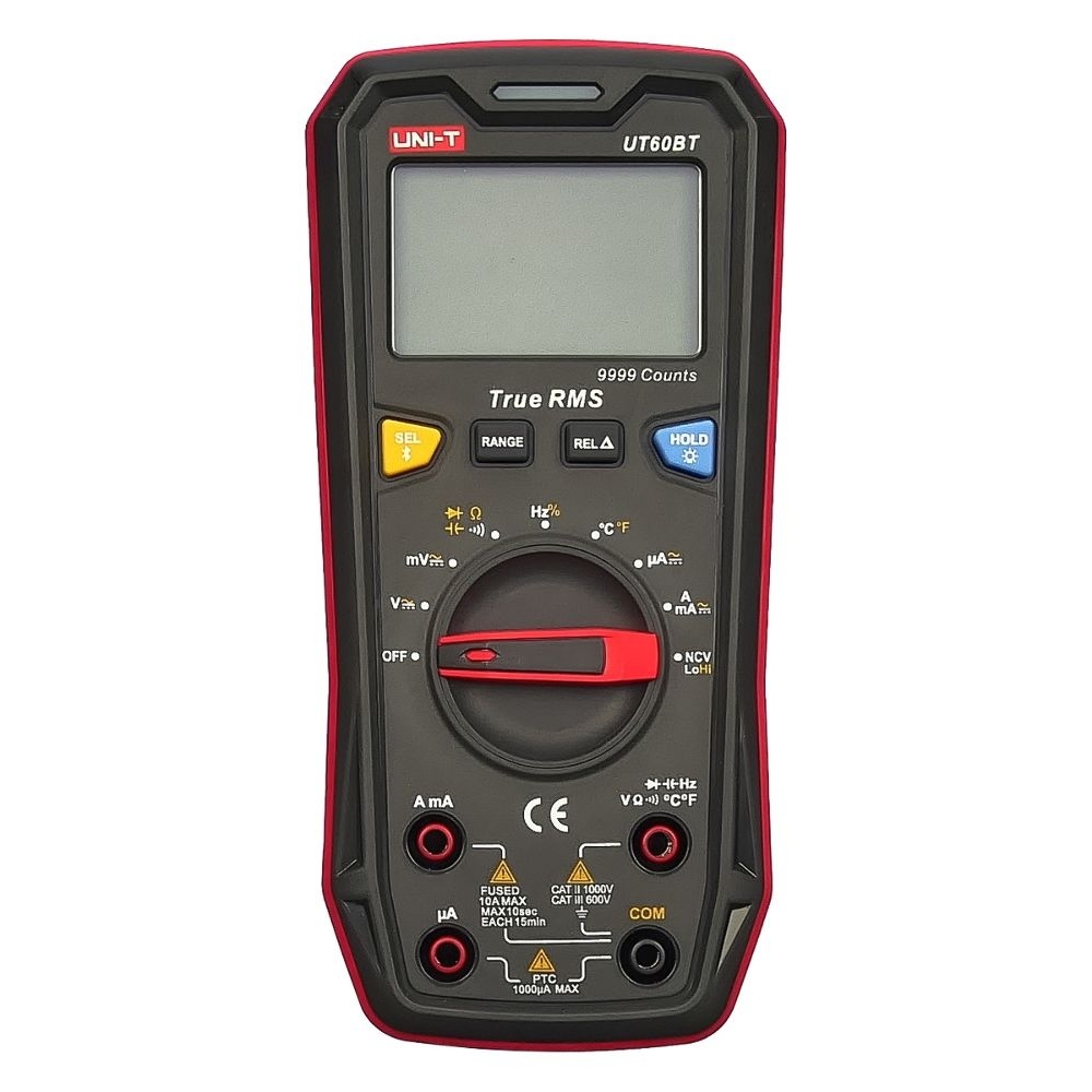 Мультиметр цифровой UNI-T UT60BT с функцией True RMS, Bluetooth, NCV, подсветкой, автоопределением, термопарой (ток до 10A)