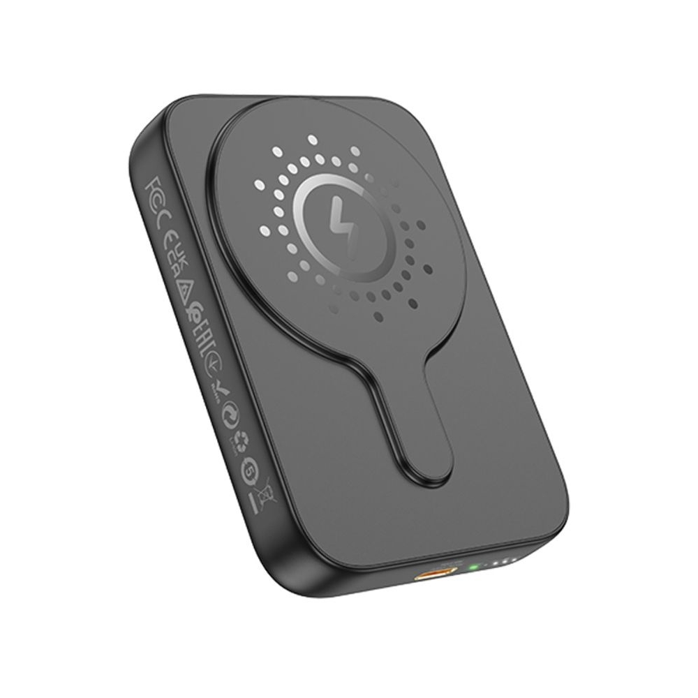 Power bank Hoco J117A, 10000mAh, магнитный, с функцией беспроводной зарядки, чорний